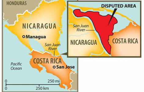 Frontière entre le Nicaragua et le Costa Rica